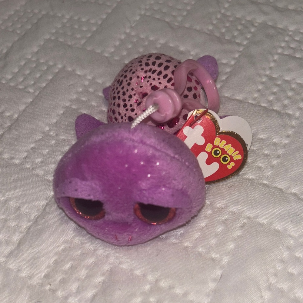 Ty Beanie Boos Pink and Purple Turtle Slow-Poke Keychain